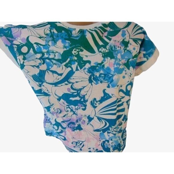 Disney Store Womens Splatter Princess Print Light Sweatshirt Knit Top XL Organic - Picture 6 of 8